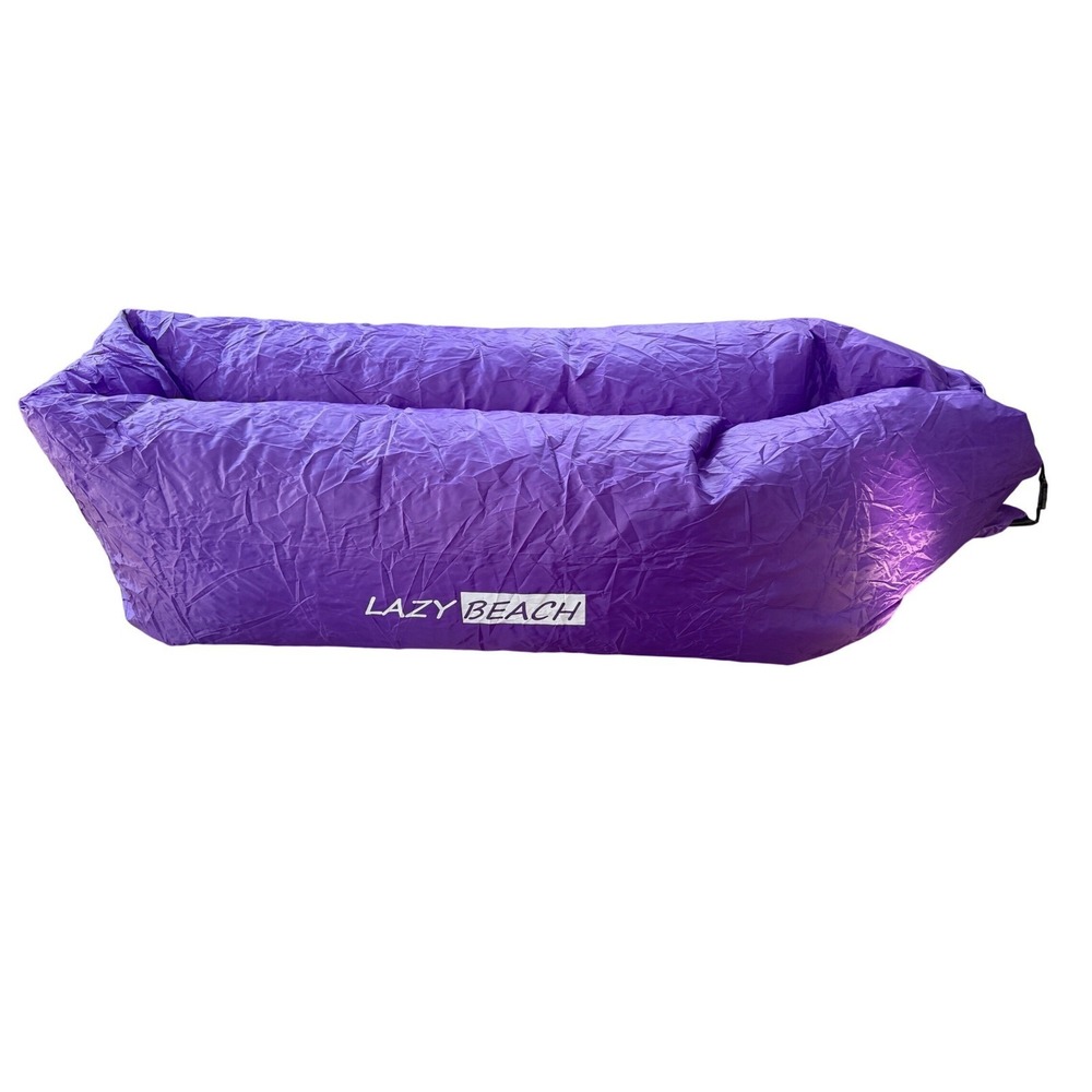 Lazy Beach Inflatable Air Lounger Sofa Purple Portable Wind Filled Seat Bag 6'